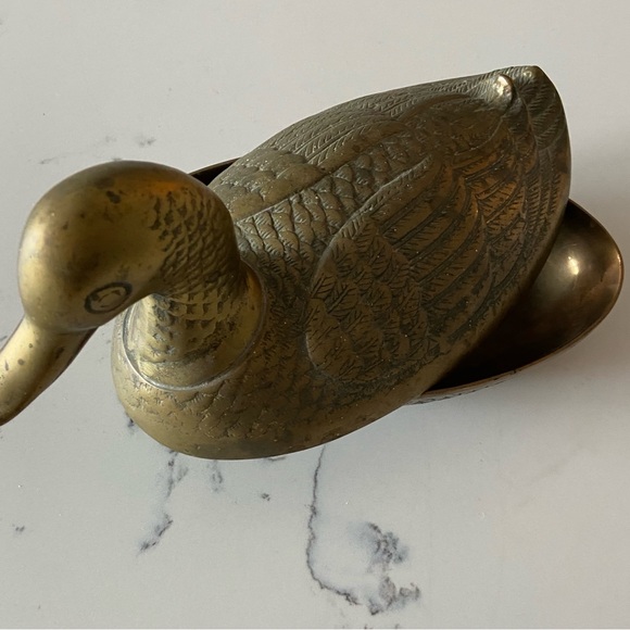 Vintage Brass Duck container. Made in Korea - Picture 3 of 3